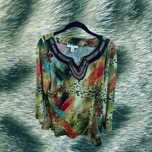 Multicolor Beaded Women's Top